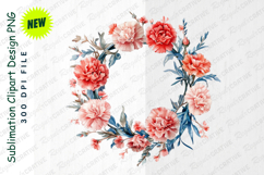 Watercolor Floral Wreath Clipart Png Product Image 1