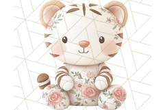 Pink Floral Stuffed Animal Clipart PNG, Cute Stuffed Animals Product Image 2
