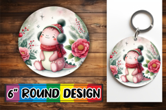 Sweet Keychain Designs for Gifts PNG, Cute Dino Product Image 1