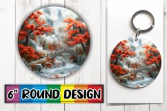 Beauty View in Circle Kaychain Sublimation Spring Print PNG Product Image 1
