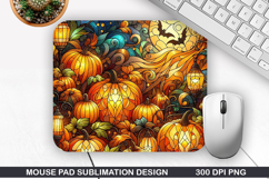 Pumpkin Mouse Pad Sublimation, Halloween Mouse Pad PNG Product Image 1
