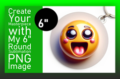 Whimsical Round Design for Car Coasters , 3D Emoji Product Image 1