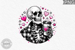 Valentine&#039;s Day Skeleton PNG - Valentine Clipart Sublimation Product Image 1