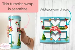 Merry Christmas Photo tumbler wrap for sublimation 20oz Product Image 2