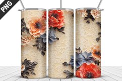 Flowers Tumbler Wrap | Sublimation Design | Tumble PNG Product Image 1