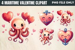 Maritime Valentine Clipart PNG Product Image 1