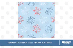 American 4th of July Patriotic Fireworks Seamless Pattern Product Image 2