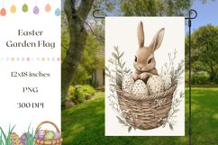 Happy Easter Garden Flag, Cartoon Easter Bunny Garden Flag Product Image 1