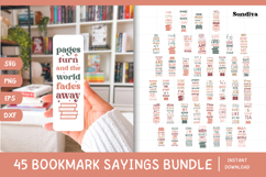 45 Bookmark Saying SVG Bundle | Funny Book Lovers Product Image 1