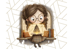 Whimsical Library Clipart with Cozy Readers and Books Product Image 2