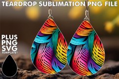 Stylish Teardrop Earring Sublimation Product Image 1