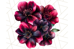 Gothic Floral PNG, Dark Aesthetic Flowers Clipart Print Product Image 2
