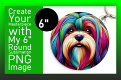 Bright Round Design Coaster PNG , Dog Product Image 1