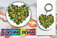 Round Design Heart of Flowers for Sublimation PNG Product Image 1