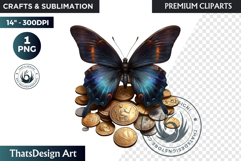 Dark Academia PNG, Gothic Butterfly Clipart Moody ephemera Product Image 1