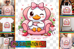 Dazzling TOTE BAG Designs PNG, Cute Goose Product Image 1