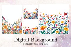 Flower Pattern Background Wallpaper Digital Paper_46 Product Image 1