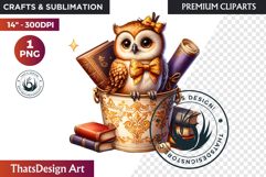 Autumn Cute animal in a bucket clipart Pumpkin thanksgiving Product Image 1
