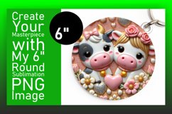 Artful Circle Design for Keychains , Sweet Animals Product Image 1