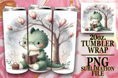 BLISSFUL SUNSETS 20oz TUMBLER WRAP, Cute Dino Product Image 1
