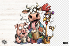 Whimsical Animal Drink Coffee - Whimsical Animals Clipart Product Image 1