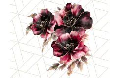 Gothic Floral PNG, Dark Aesthetic Flowers Clipart Print Product Image 2