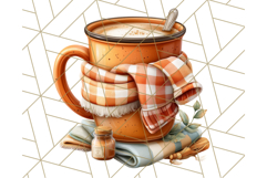 Fall Coffee Cup Clipart PNG, Autumn Mugs, Cozy Drinks Png Product Image 2