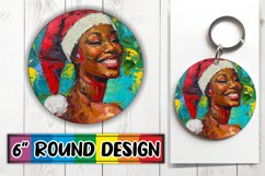 Print PNG Sublimation Round Design African American Santa Product Image 1