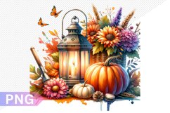 Autumn Harvest Pumpkin Sublimation - Pumpkin Clipart Design Product Image 1