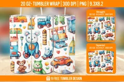 Children Toys Tumbler Wrap Designs, Sublimation Wrap Product Image 1