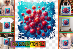 Cheerful TSHIRT Designs PNG, 3D Fruits Product Image 1