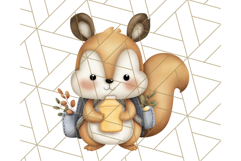 Cute Back to School Animals PNG Clipart with Books &amp; Bags Product Image 2