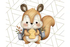 Cute Back to School Animals PNG Clipart with Books & Bags Product Image 2