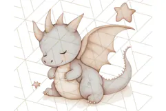 Watercolor Baby Dragon Clipart, Cute Nursery Fantasy PNG Product Image 4