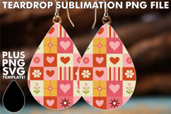 Unique Teardrop Earrings Ideas PNG, Valentine's Pattern Product Image 1
