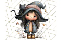 Spooky Little Witches Halloween Clipart PNG Product Image 2