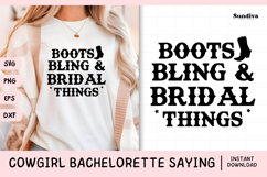Cowgirl Bachelorette Party Saying SVG | Boots, Bling Product Image 1