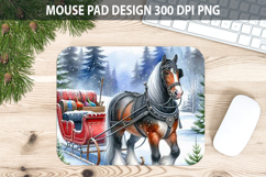 Horse Mouse pad Sublimation - Christmas Animal PNG Design Product Image 1