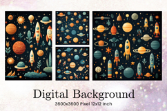 Galaxy Background Wall Art Wallpaper Spaceship Backdrop Product Image 1