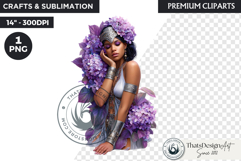 Royal Hydrangea Guardian Fantasy Warrior Floral Graphic Product Image 1