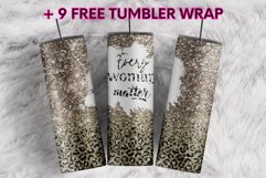 Every Woman Matter Brown Glitter Leopard 20 oz tumbler wrap Product Image 1