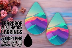 Sublimation Teardrop Earrings with Vibrant Gradient Product Image 1