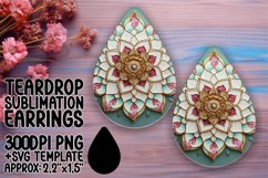 Bright Teardrop Earrings Design for Crafts , Mandala Product Image 1