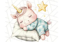 Sleeping Baby Animals PNG, Cozy Pajama Bedtime Clipart Png Product Image 2