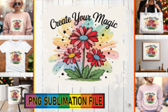 BRIGHT PNG Sublimation Magic, Flowers Quote Product Image 1