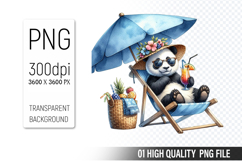Summer Animals Clipart PNG Bundle, Watercolor Animals PNG Product Image 13