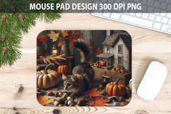 Cat Mouse pad Sublimation - Thanksgiving PNG Design Product Image 1