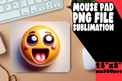 Joyful Mouse Mat Design PNG, 3D Emoji Product Image 1