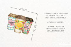 Summer Three Coffee Cups Clipart Product Image 5