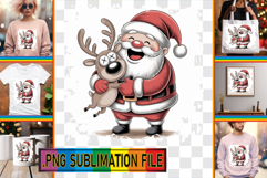 Cheerful TSHIRT Art Ideas PNG, Funny Santa Product Image 1